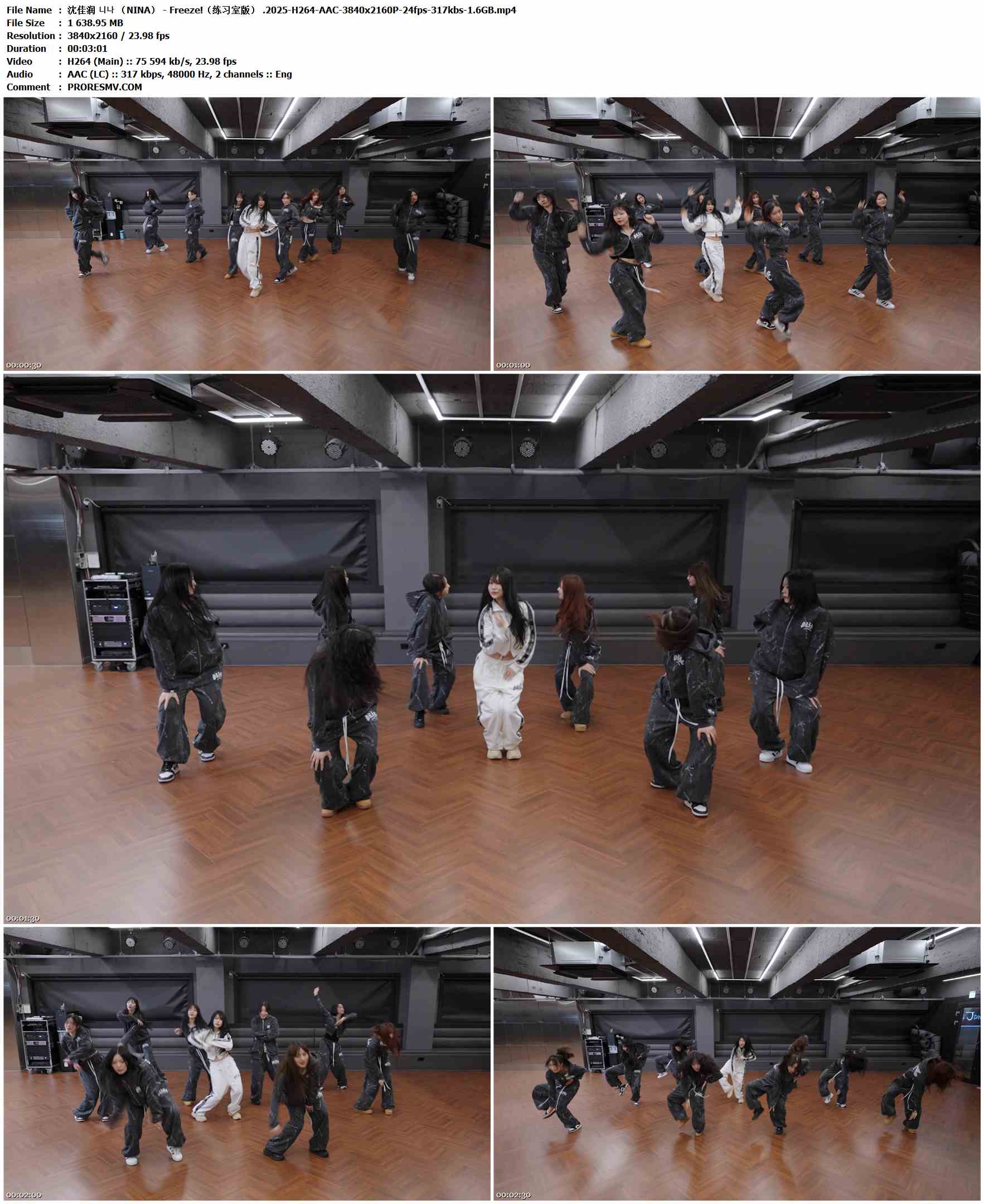 沈佳润 니나 （NINA） - Freeze!（练习室版） .2025-H264-AAC-3840x2160P-24fps-317kbs-1.6GB官方MV_高清MV